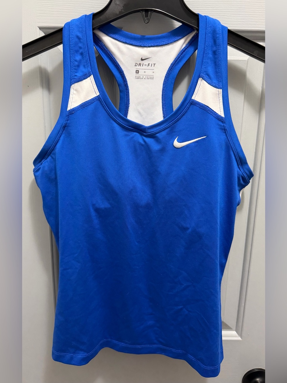 Nike Dri-Fit Women's Blue/White Bralette Running Tank Medium
